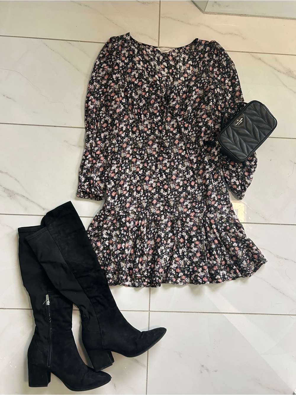 Lucky Brand Dropped Waist Metallic Floral
Mini Dress XS